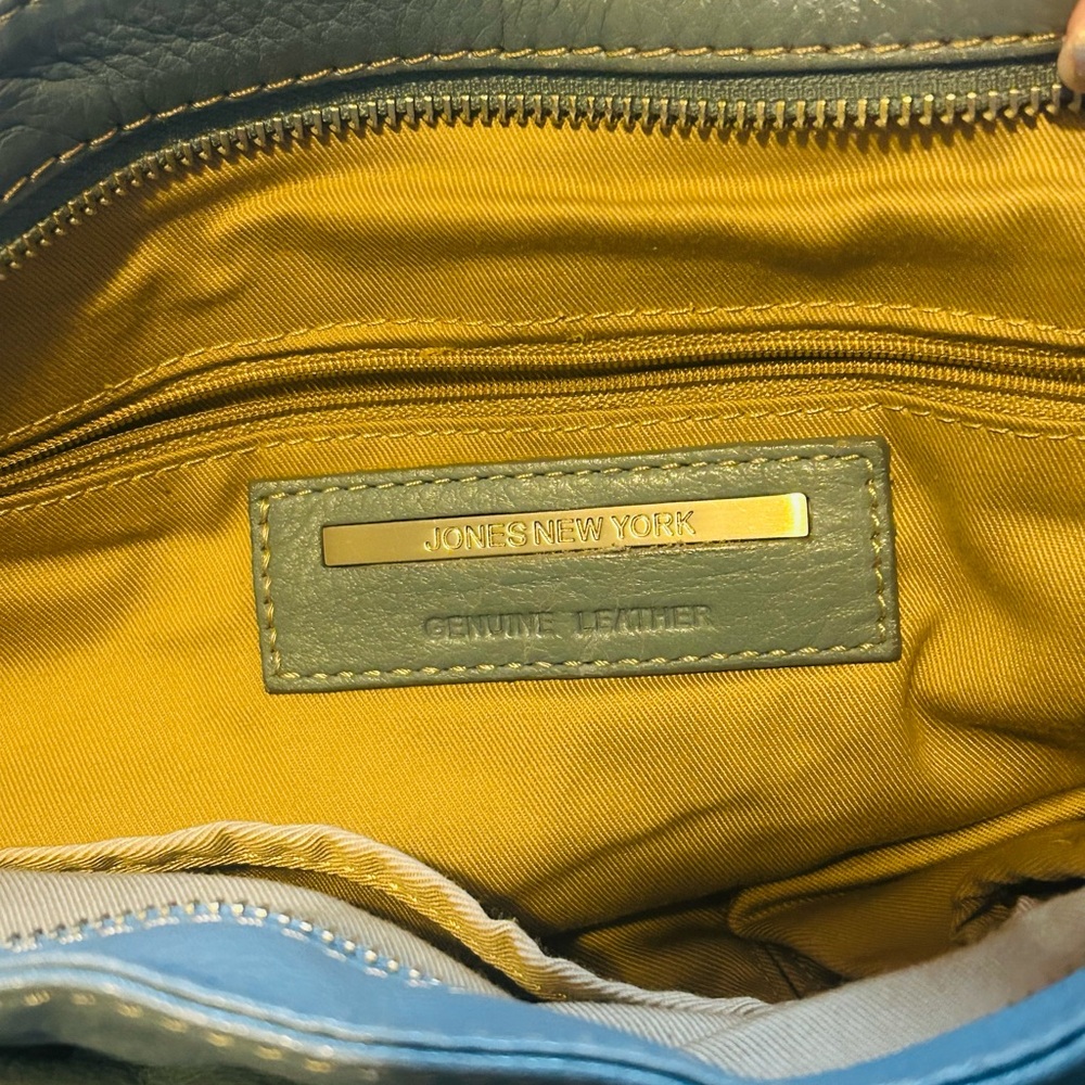 Blue Leather Tote Bag ( Jones New York ) - Picture 4 of 4